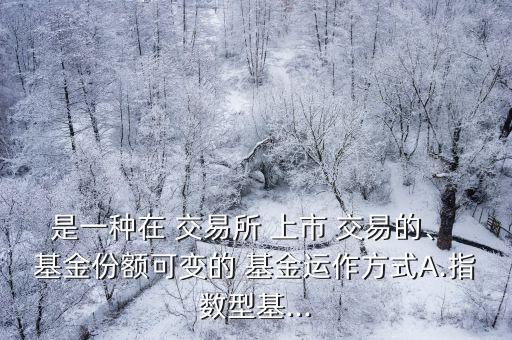 是一種在 交易所 上市 交易的、 基金份額可變的 基金運(yùn)作方式A.指數(shù)型基...