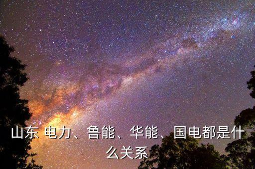 山東 電力、魯能、華能、國電都是什么關(guān)系