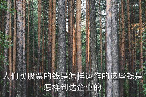 人們買股票的錢(qián)是怎樣運(yùn)作的這些錢(qián)是怎樣到達(dá)企業(yè)的