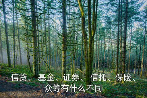 信貸、 基金、證券、 信托、保險(xiǎn)、眾籌有什么不同