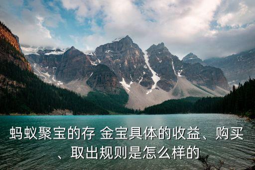 螞蟻聚寶的存 金寶具體的收益、購(gòu)買、取出規(guī)則是怎么樣的