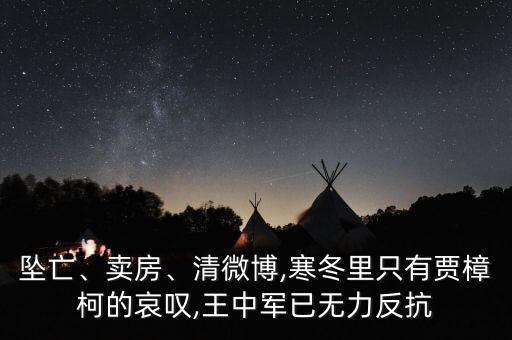 墜亡、賣房、清微博,寒冬里只有賈樟柯的哀嘆,王中軍已無力反抗
