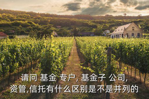 請(qǐng)問(wèn) 基金 專(zhuān)戶(hù), 基金子 公司,資管,信托有什么區(qū)別是不是并列的