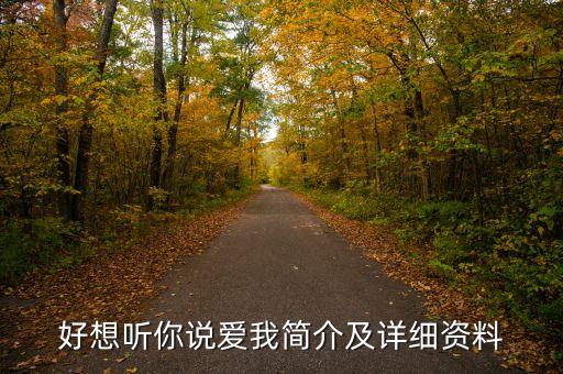 好想聽你說(shuō)愛我簡(jiǎn)介及詳細(xì)資料