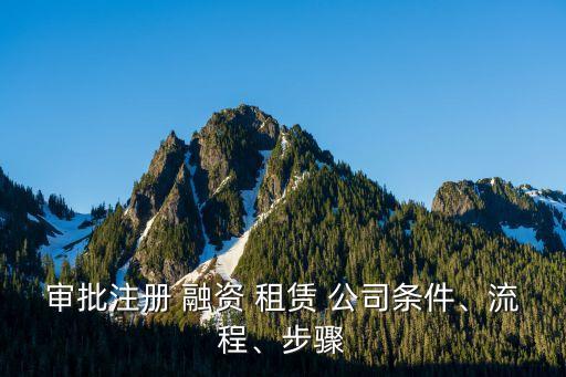 審批注冊 融資 租賃 公司條件、流程、步驟