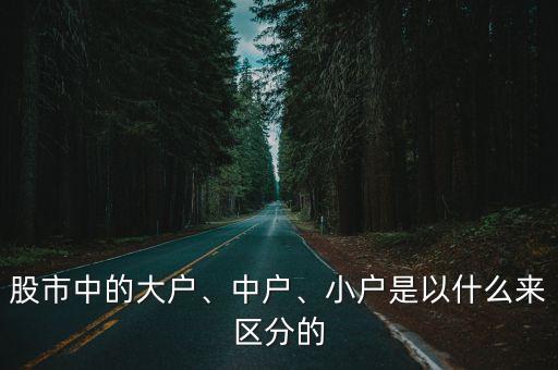 股市中的大戶、中戶、小戶是以什么來區(qū)分的