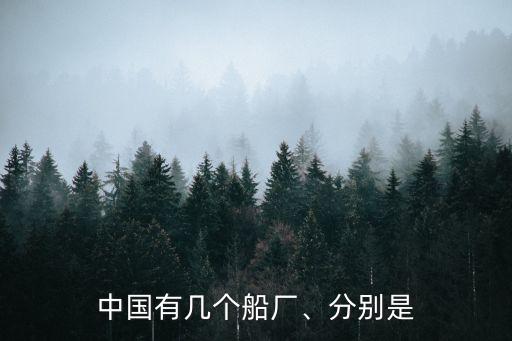 中國(guó)有幾個(gè)船廠、分別是