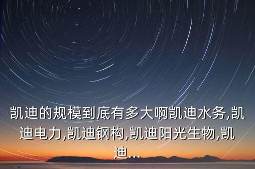 凱迪的規(guī)模到底有多大啊凱迪水務(wù),凱迪電力,凱迪鋼構(gòu),凱迪陽光生物,凱迪...
