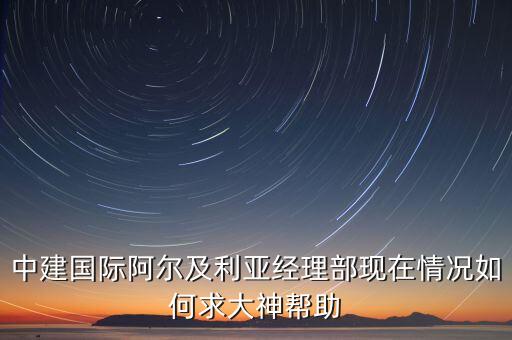 中建國際阿爾及利亞經理部現在情況如何求大神幫助