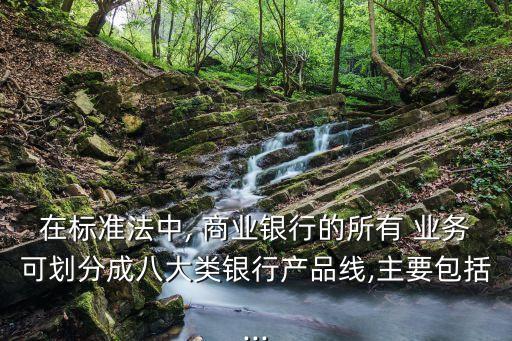 在標準法中, 商業(yè)銀行的所有 業(yè)務(wù)可劃分成八大類銀行產(chǎn)品線,主要包括...