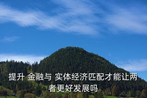 提升 金融與 實體經(jīng)濟(jì)匹配才能讓兩者更好發(fā)展嗎