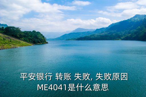 平安銀行 轉賬 失敗, 失敗原因ME4041是什么意思