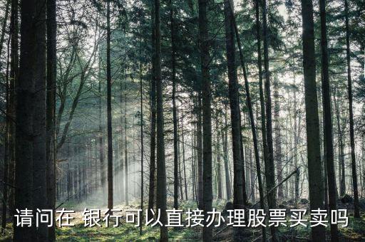 請(qǐng)問(wèn)在 銀行可以直接辦理股票買賣嗎