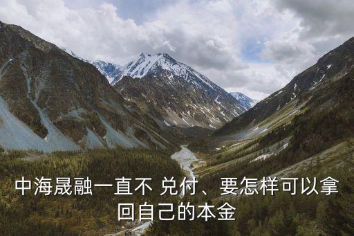 中海晟融一直不 兌付、要怎樣可以拿回自己的本金
