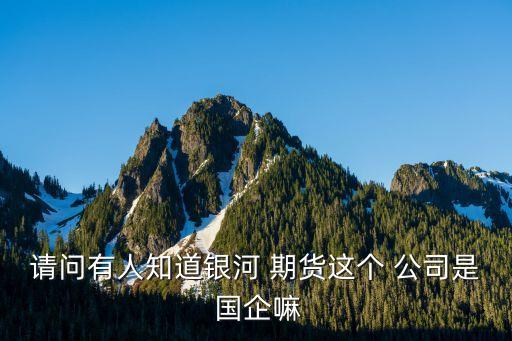 請問有人知道銀河 期貨這個(gè) 公司是 國企嘛