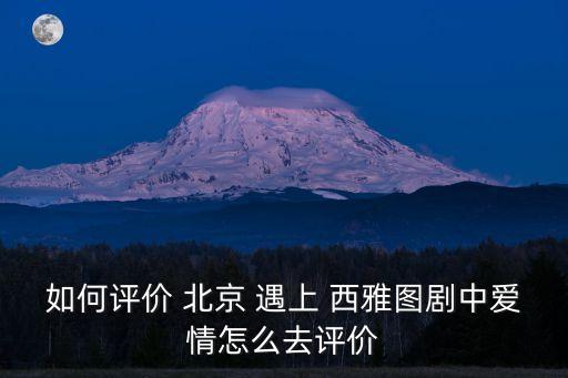 如何評價(jià) 北京 遇上 西雅圖劇中愛情怎么去評價(jià)