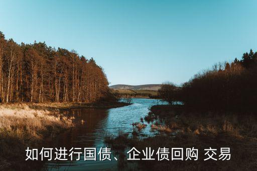 如何進(jìn)行國債、企業(yè)債回購 交易