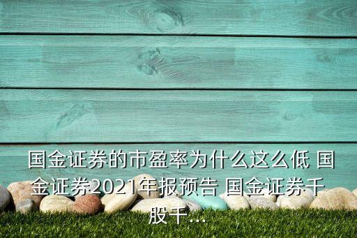  國金證券的市盈率為什么這么低 國金證券2021年報(bào)預(yù)告 國金證券千股千...