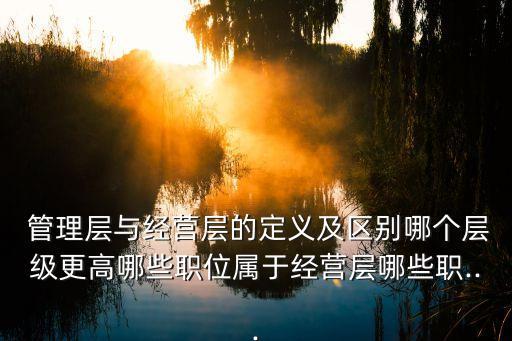  管理層與經(jīng)營層的定義及區(qū)別哪個(gè)層級更高哪些職位屬于經(jīng)營層哪些職...