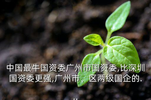中國最牛國資委廣州市國資委,比深圳國資委更強,廣州市、區(qū)兩級國企的...