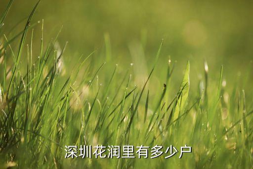  深圳花潤(rùn)里有多少戶(hù)