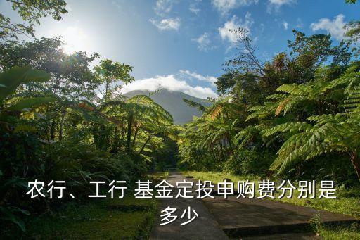  農(nóng)行、工行 基金定投申購(gòu)費(fèi)分別是多少
