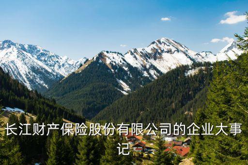 長江財產保險股份有限公司的企業(yè)大事記