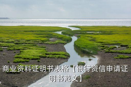 商業(yè)資料證明書表格【銀行資信申請(qǐng)證明書范文】