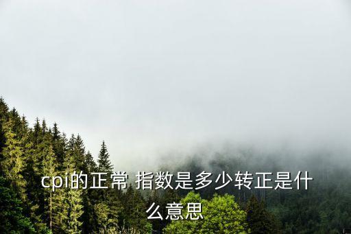  cpi的正常 指數是多少轉正是什么意思