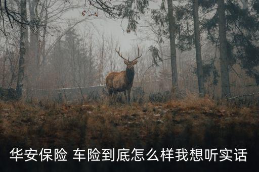 華安保險 車險到底怎么樣我想聽實(shí)話