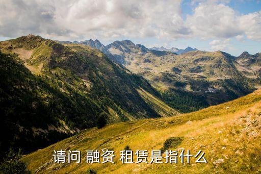 請(qǐng)問(wèn) 融資 租賃是指什么