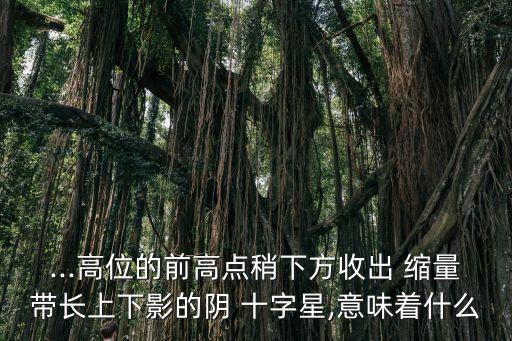 ...高位的前高點(diǎn)稍下方收出 縮量帶長(zhǎng)上下影的陰 十字星,意味著什么