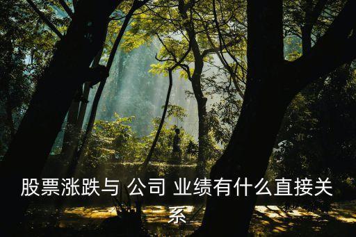 股票漲跌與 公司 業(yè)績(jī)有什么直接關(guān)系