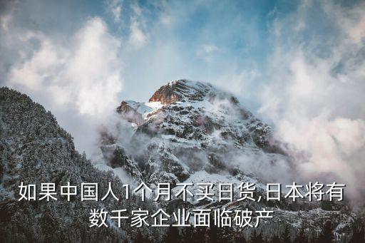 如果中國(guó)人1個(gè)月不買(mǎi)日貨,日本將有數(shù)千家企業(yè)面臨破產(chǎn)