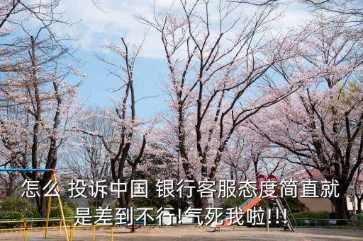 怎么 投訴中國 銀行客服態(tài)度簡(jiǎn)直就是差到不行!氣死我啦!!!