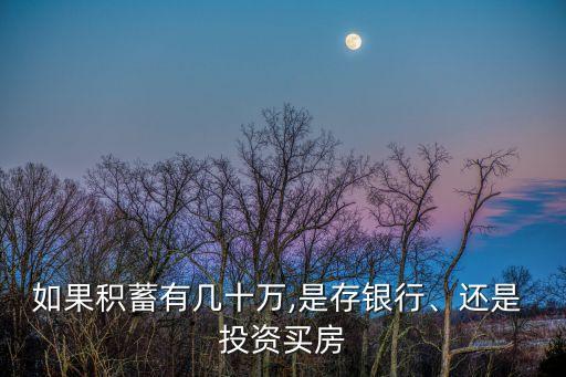 如果積蓄有幾十萬(wàn),是存銀行、還是 投資買(mǎi)房