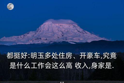 都挺好:明玉多處住房、開豪車,究竟是什么工作會這么高 收入,身家是...