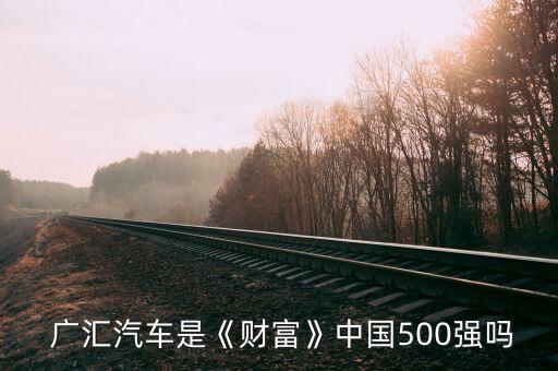  廣匯汽車(chē)是《財(cái)富》中國(guó)500強(qiáng)嗎
